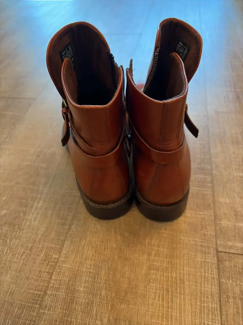 ECCO Women's Leather Ankle Boots with Side Zip and Buckle Detail